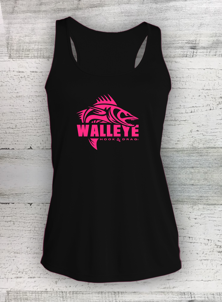 HD Fish - Modern Retro - Ladies Competitorâ„¢ Racerback Tank - Catfish, Walleye, Crappie and Bass