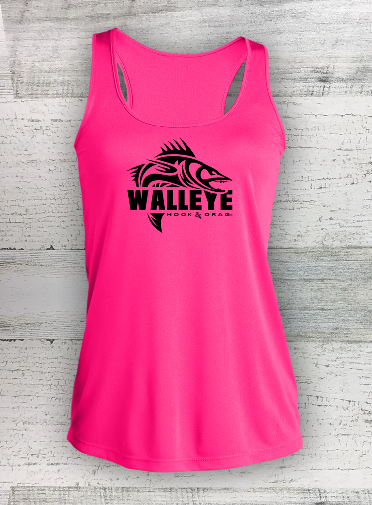 HD Fish - Modern Retro - Ladies Competitorâ„¢ Racerback Tank - Catfish, Walleye, Crappie and Bass