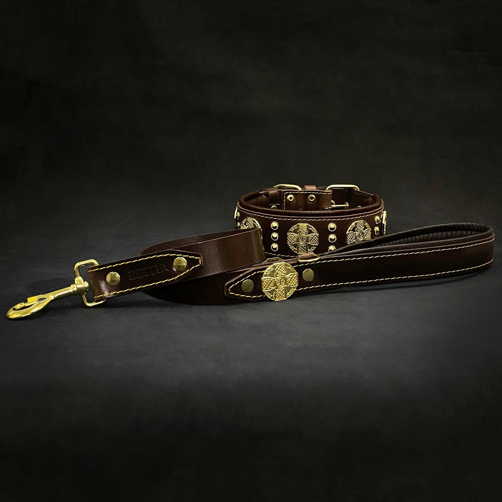 The Maximus Collar 2 5 Inch Wide Brown Gold