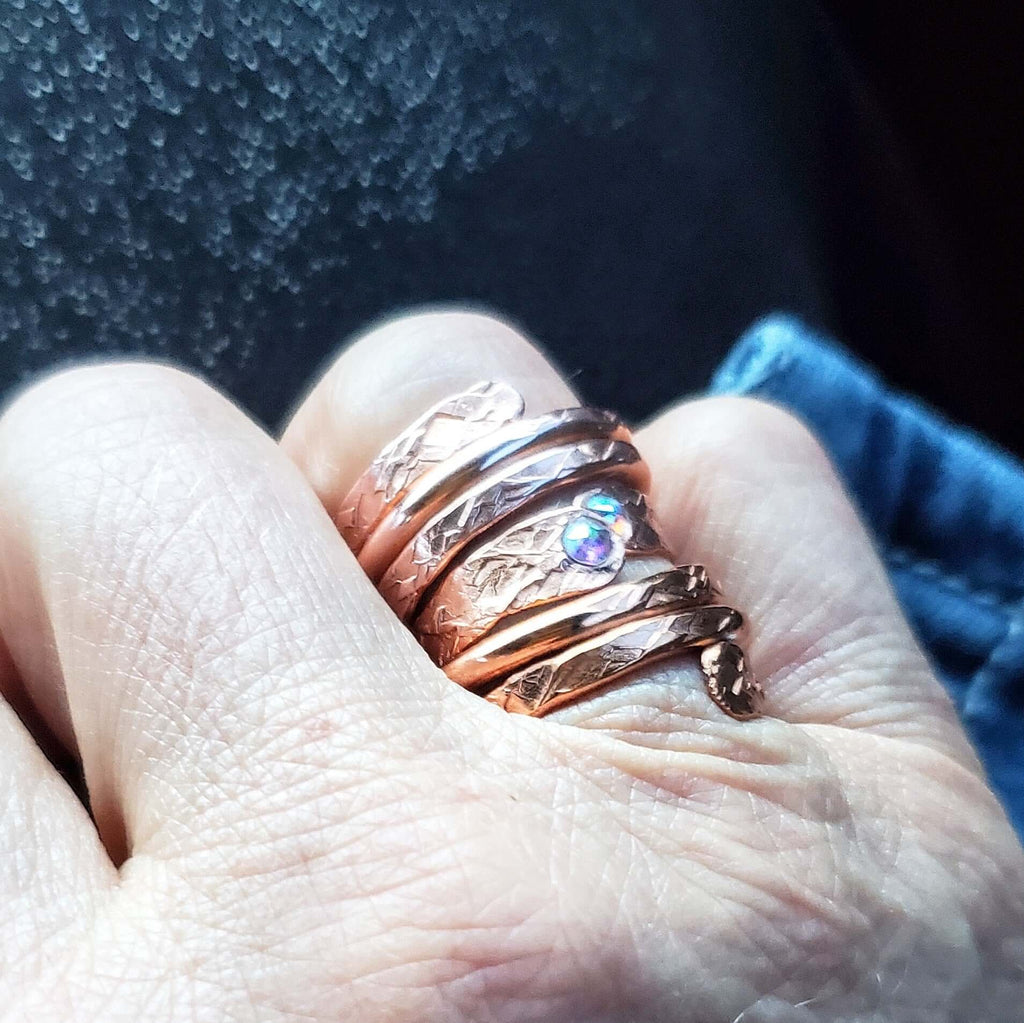 Ring | Matching Stackable Brides Mag Copper Crystal Embedded Wrap
