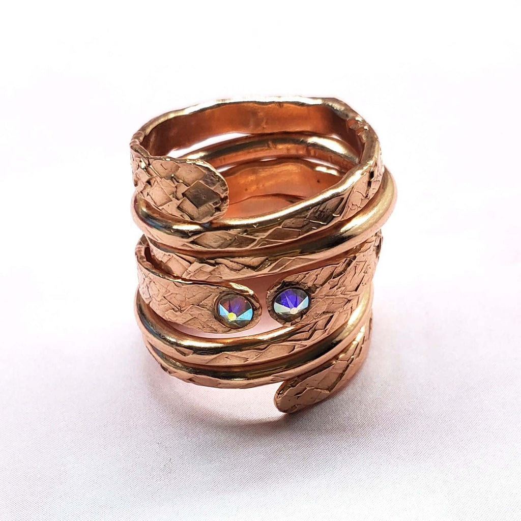 Ring | Matching Stackable Brides Mag Copper Crystal Embedded Wrap