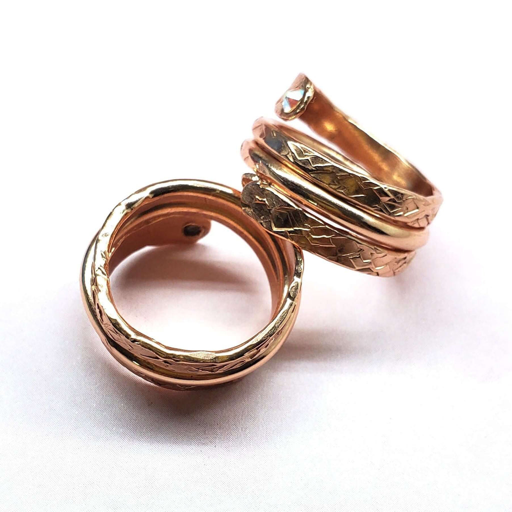 Ring | Matching Stackable Brides Mag Copper Crystal Embedded Wrap