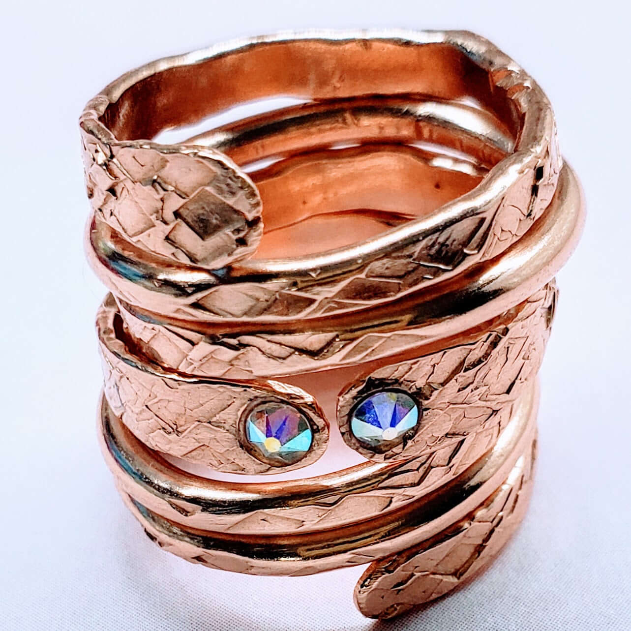 Ring | Matching Stackable Brides Mag Copper Crystal Embedded Wrap