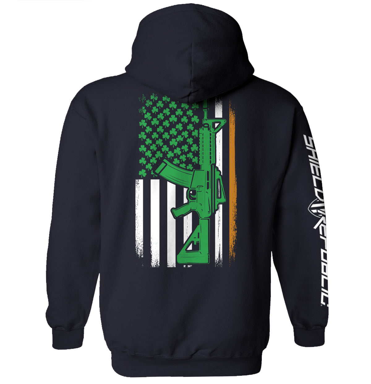 Ar15 Irish American Flag Back Print