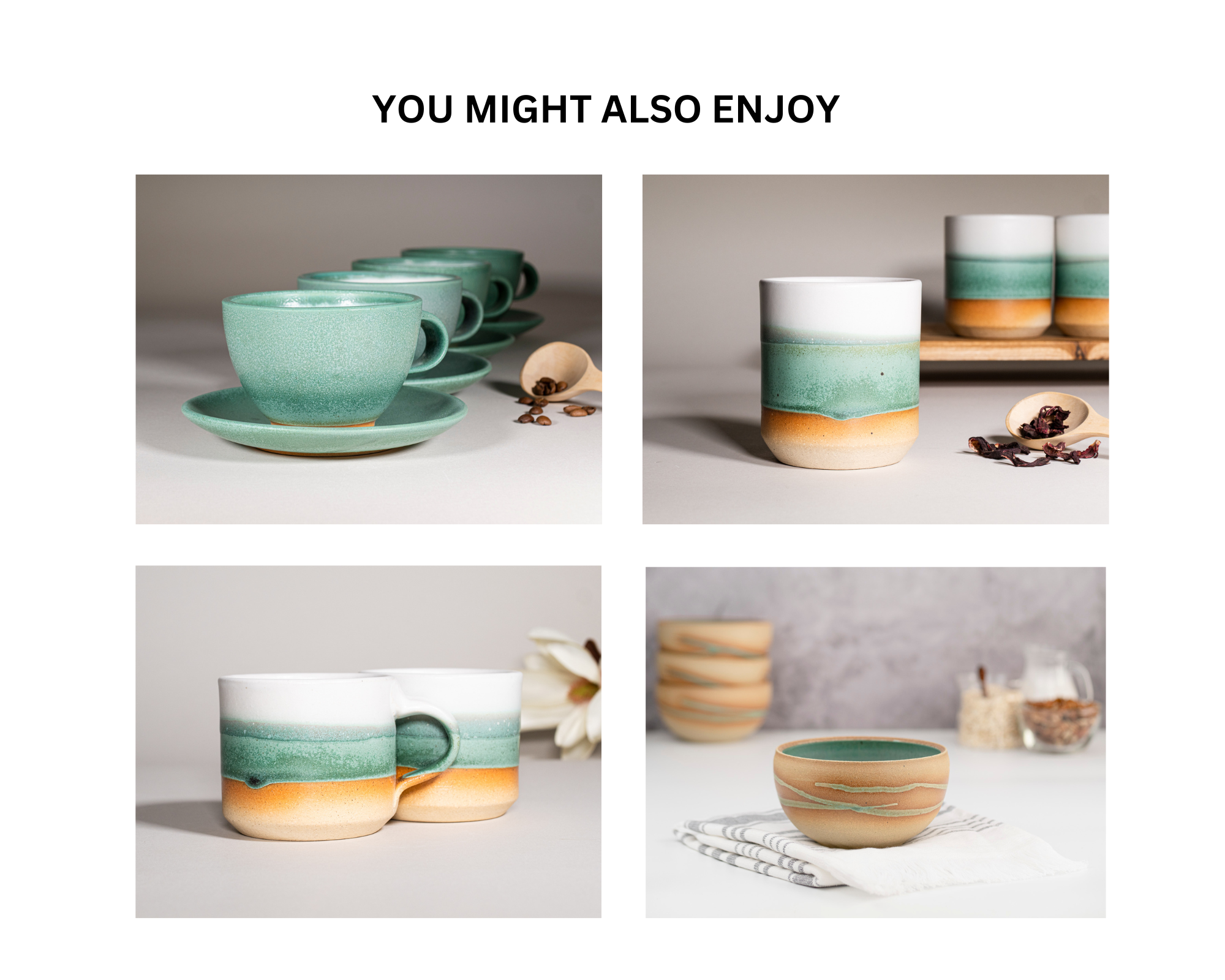 Bowl | Breakfast Salad Soup Bowl Green White Stoneware Handmade