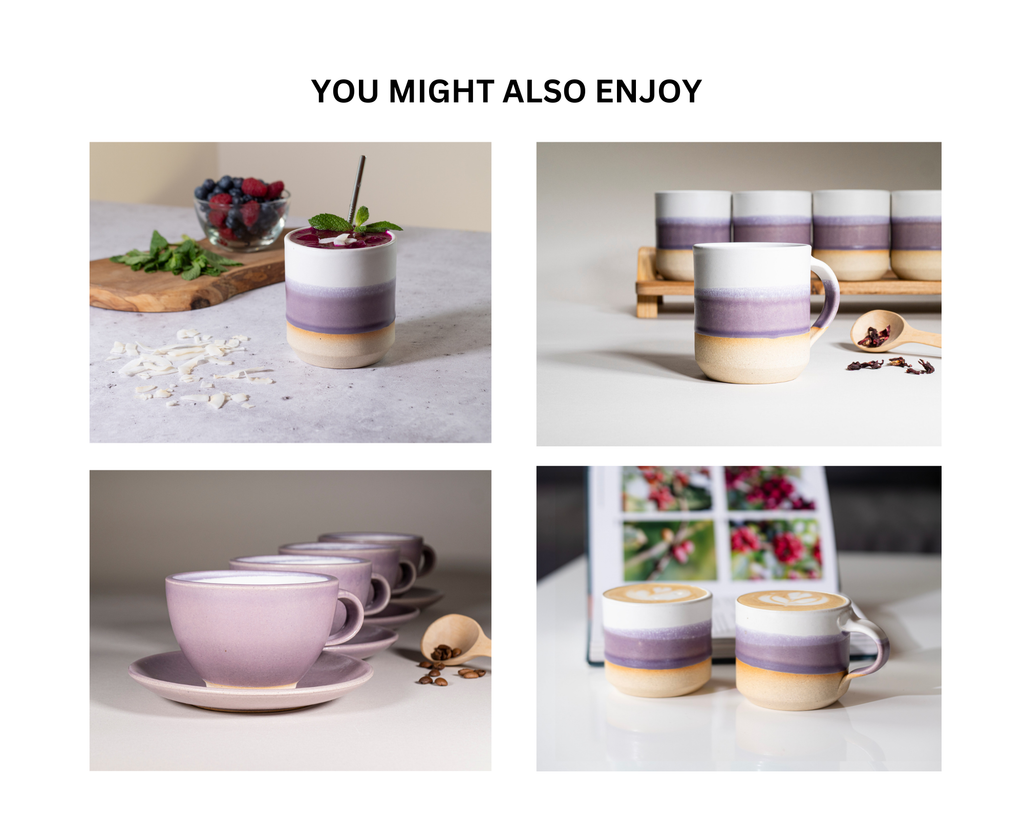 Bowl | Breakfast Salad Soup Bowl Purple White Stoneware Handmade