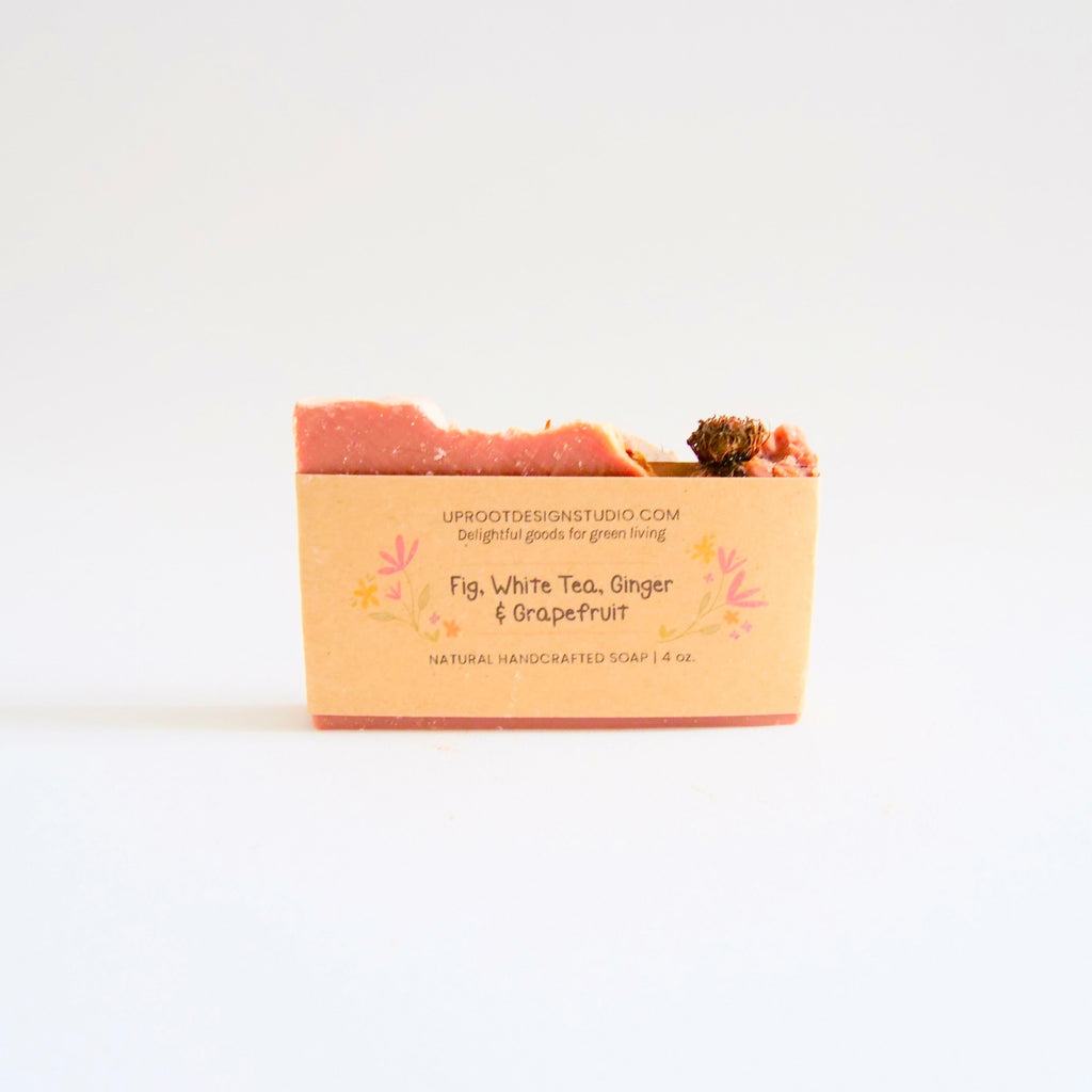 Jabón Artesanal Perfumado de Higo, Té Blanco, Jengibre y Pomelo con Ingredientes Silvestres, Naturales y Orgánicos para una Refrescante Experiencia de Spa
