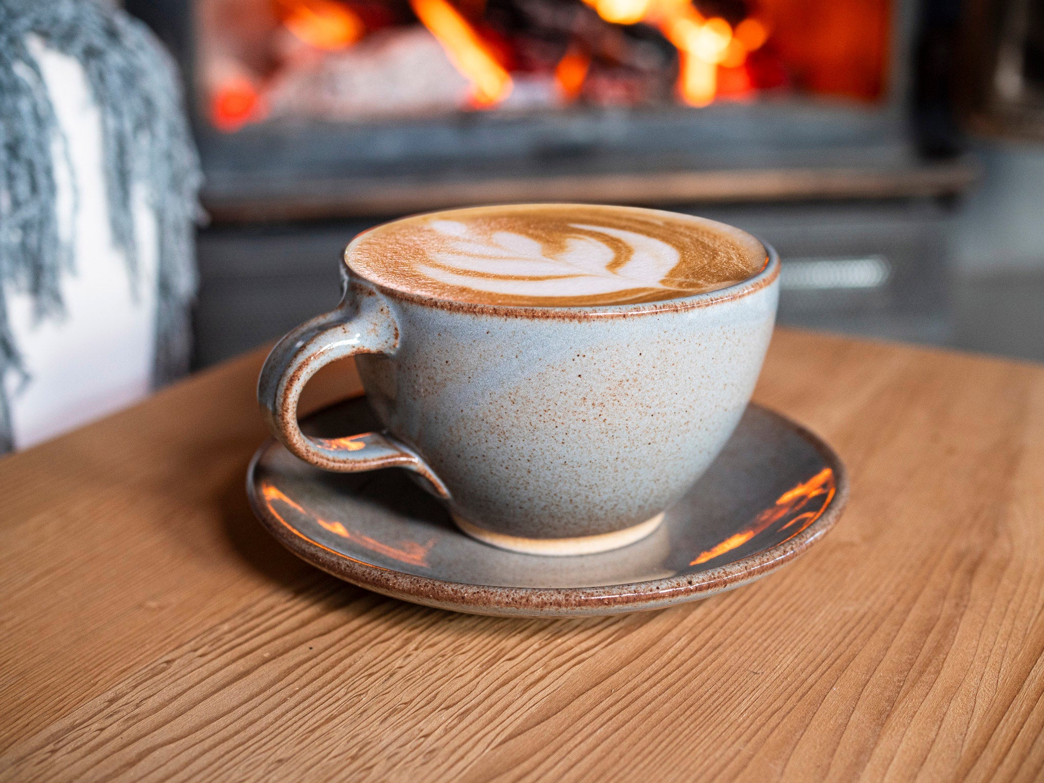 Cappuccino Cup, Latte Cup: Brown-Blue/White, approximately 10-12 oz, Stoneware is a stoneware latte cup selected for drinkware shoppers, coffee bars, kitchen tableware, gift sets, and cozy beverage routines. Material details include 𝗦 & 𝗗𝗘𝗦𝗜𝗚𝗡: Stoneware Clay: includes lighter and darker tones in the clay Brown-Blue Glaze: may vary in the amount of brown and blue Materials: free of heavy metals (e. Available style options help shoppers choose the right version from the listing variants.