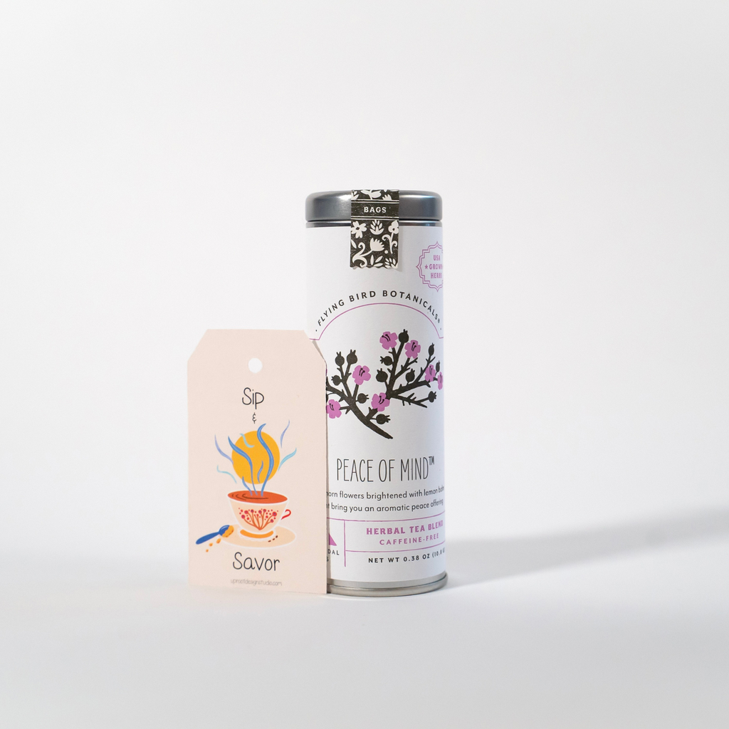 Latas de Té "Paz Mental": 6 Bolsitas de Té Orgánico Ecológicas (Floral + Limón, Sin Cafeína)