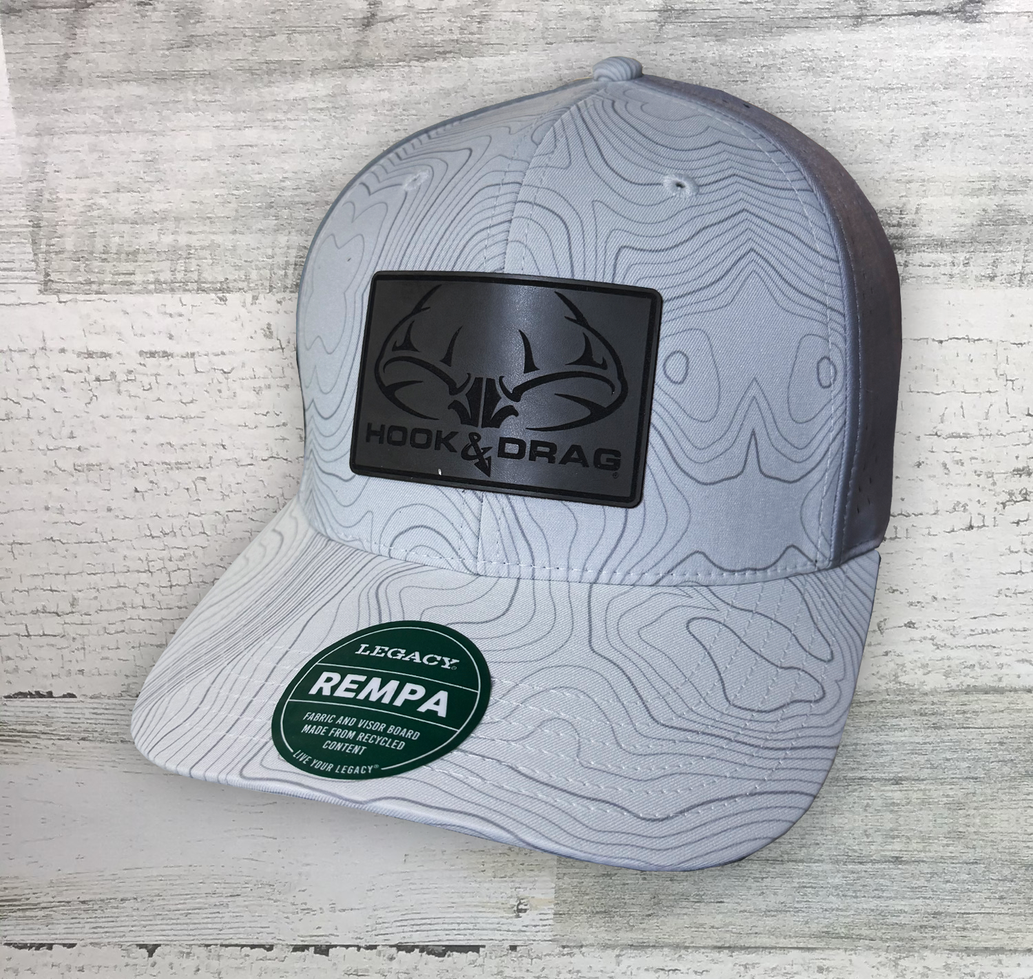 Gorra HD Big Buck Lonestar Leather Patch Topo - Legacy Premium Reclaim Mid-Pro Ajustable - REMPA - Topo blanco/gris