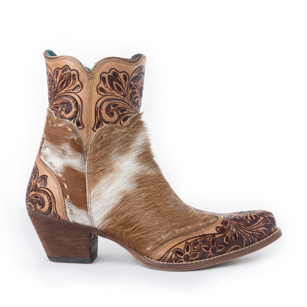 Winchester Hair On Hide Hand Tooled Boots