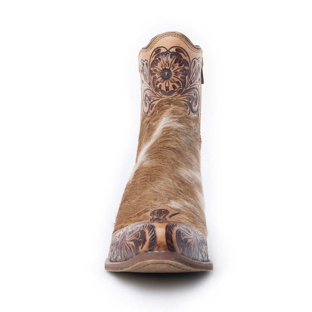 Winchester Hair On Hide Hand Tooled Boots
