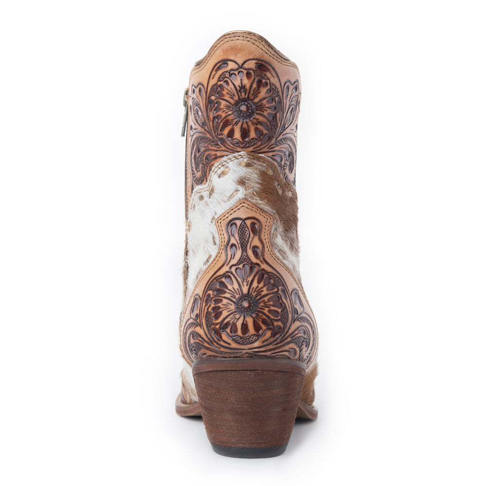 Winchester Hair On Hide Hand Tooled Boots