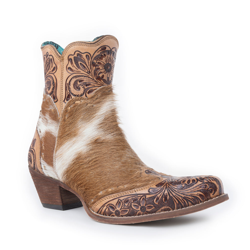 Winchester Hair On Hide Hand Tooled Boots