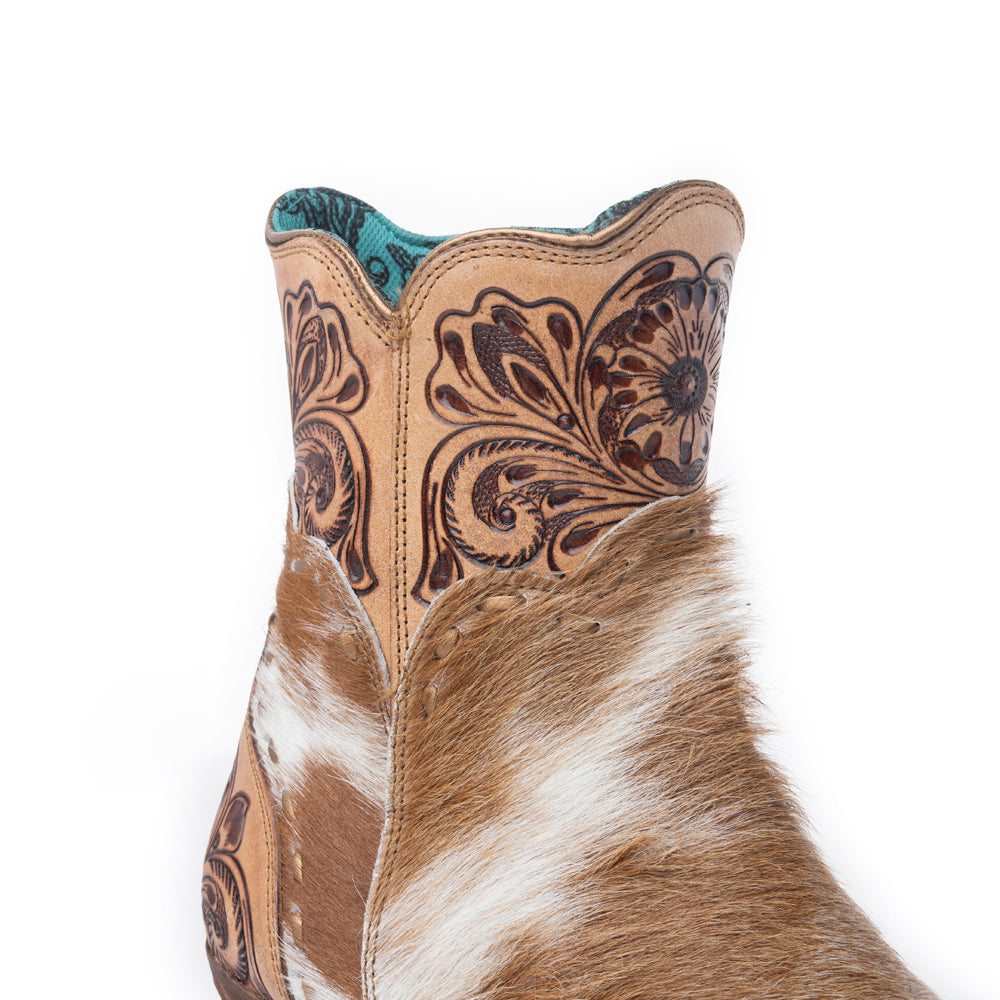 Winchester Hair On Hide Hand Tooled Boots