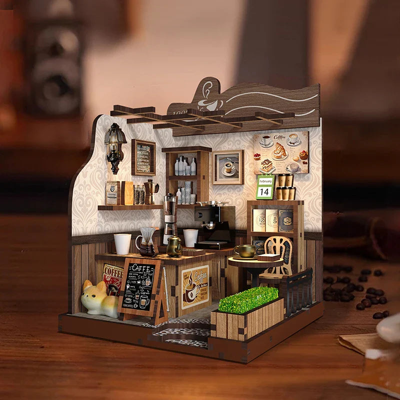 Product | Arrival Diy Miniature Cafe Wooden Creative 3d Bookend