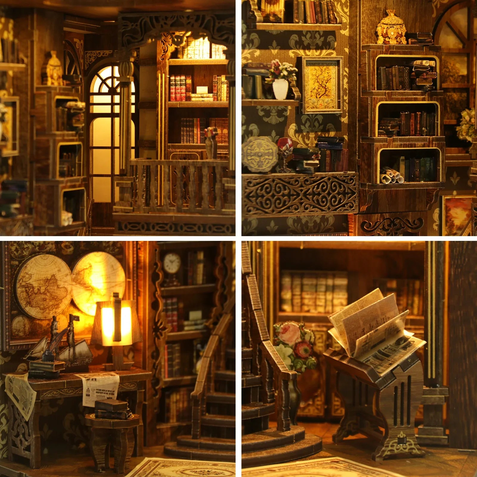 Product | Vintage Book Collection Room Wooden Book Nook Diy