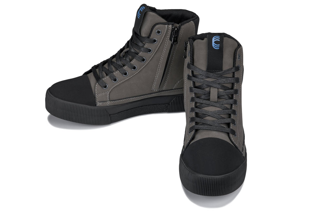 Calto S3423 2 4 Inches Taller Grey Cap Toe High Top Zip Up Sneaker Boots