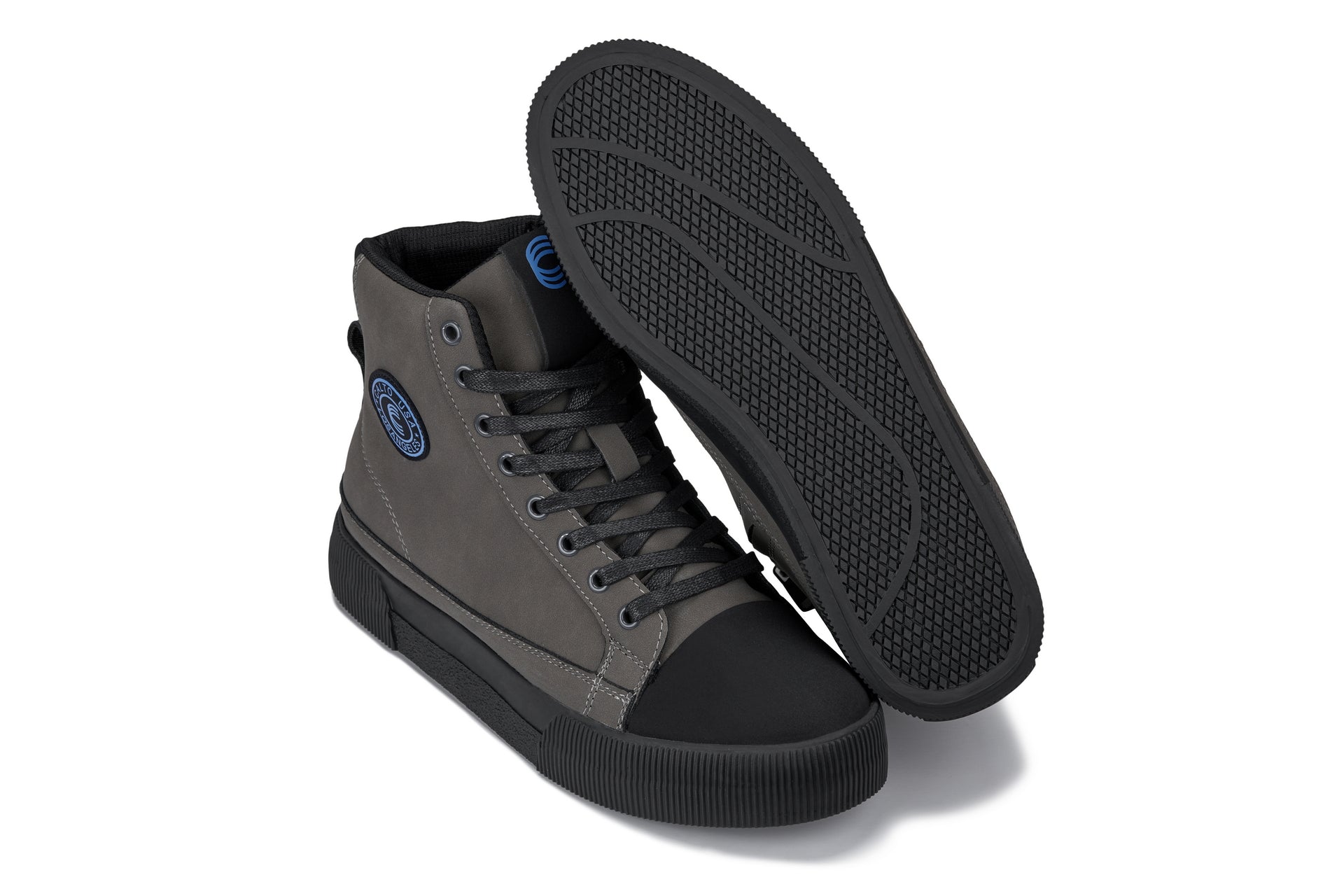 Calto S3423 2 4 Inches Taller Grey Cap Toe High Top Zip Up Sneaker Boots