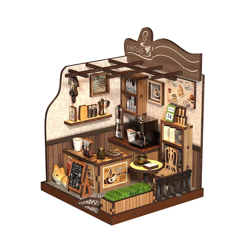 Product | Arrival Diy Miniature Cafe Wooden Creative 3d Bookend