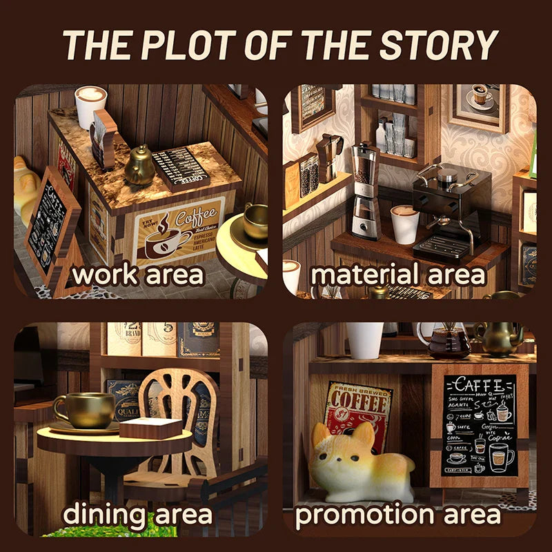 Product | Arrival Diy Miniature Cafe Wooden Creative 3d Bookend