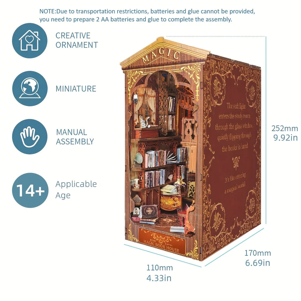 Bookshelf Decor | 1pc,diy Book Nook Kit,assembly Model Kit,bookshelf Decor,home Decor