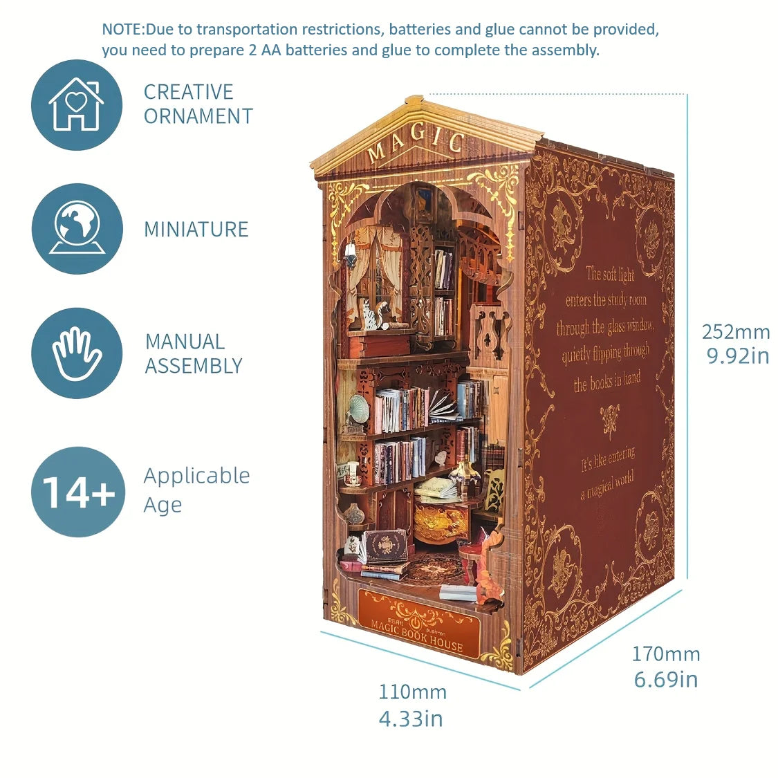 Bookshelf Decor | 1pc,diy Book Nook Kit,assembly Model Kit,bookshelf Decor,home Decor