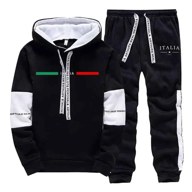 Men's Casual Print Tracksuit Hoodie