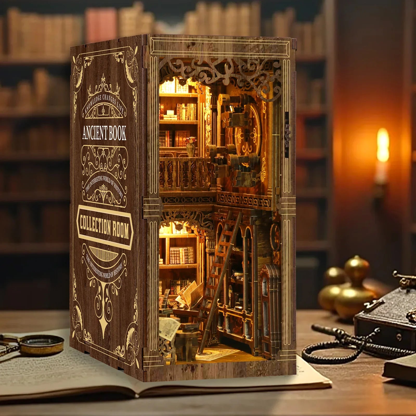 Product | Vintage Book Collection Room Wooden Book Nook Diy