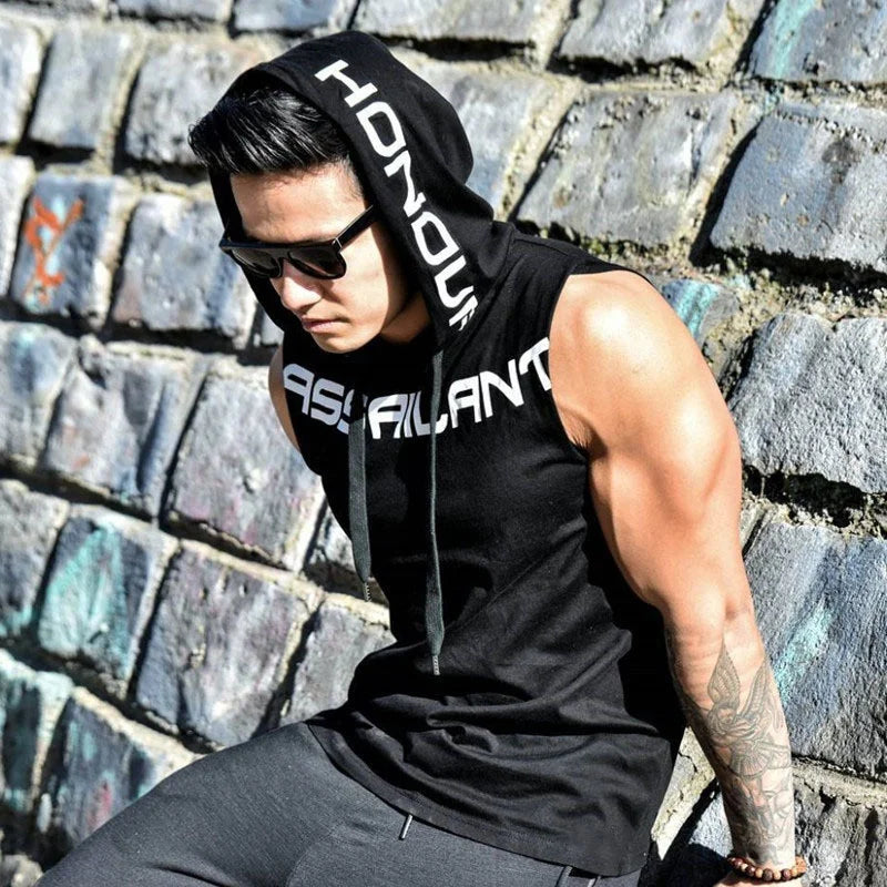 Sleeveless Hooded Muscle Top