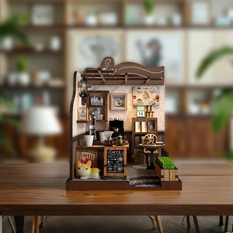 Product | Arrival Diy Miniature Cafe Wooden Creative 3d Bookend