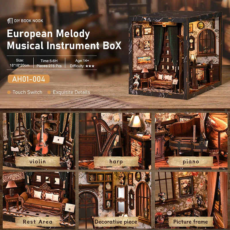 Product | European Melody Musical Instrument Box Diy Miniature House,