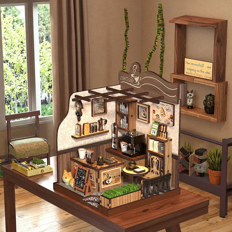 Product | Arrival Diy Miniature Cafe Wooden Creative 3d Bookend