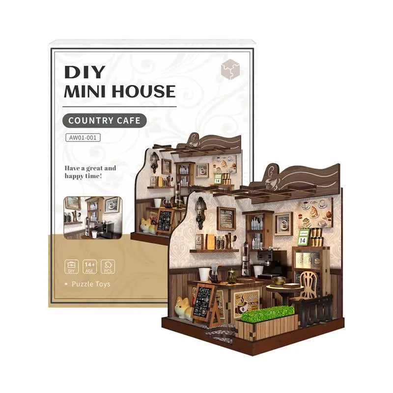 Product | Arrival Diy Miniature Cafe Wooden Creative 3d Bookend