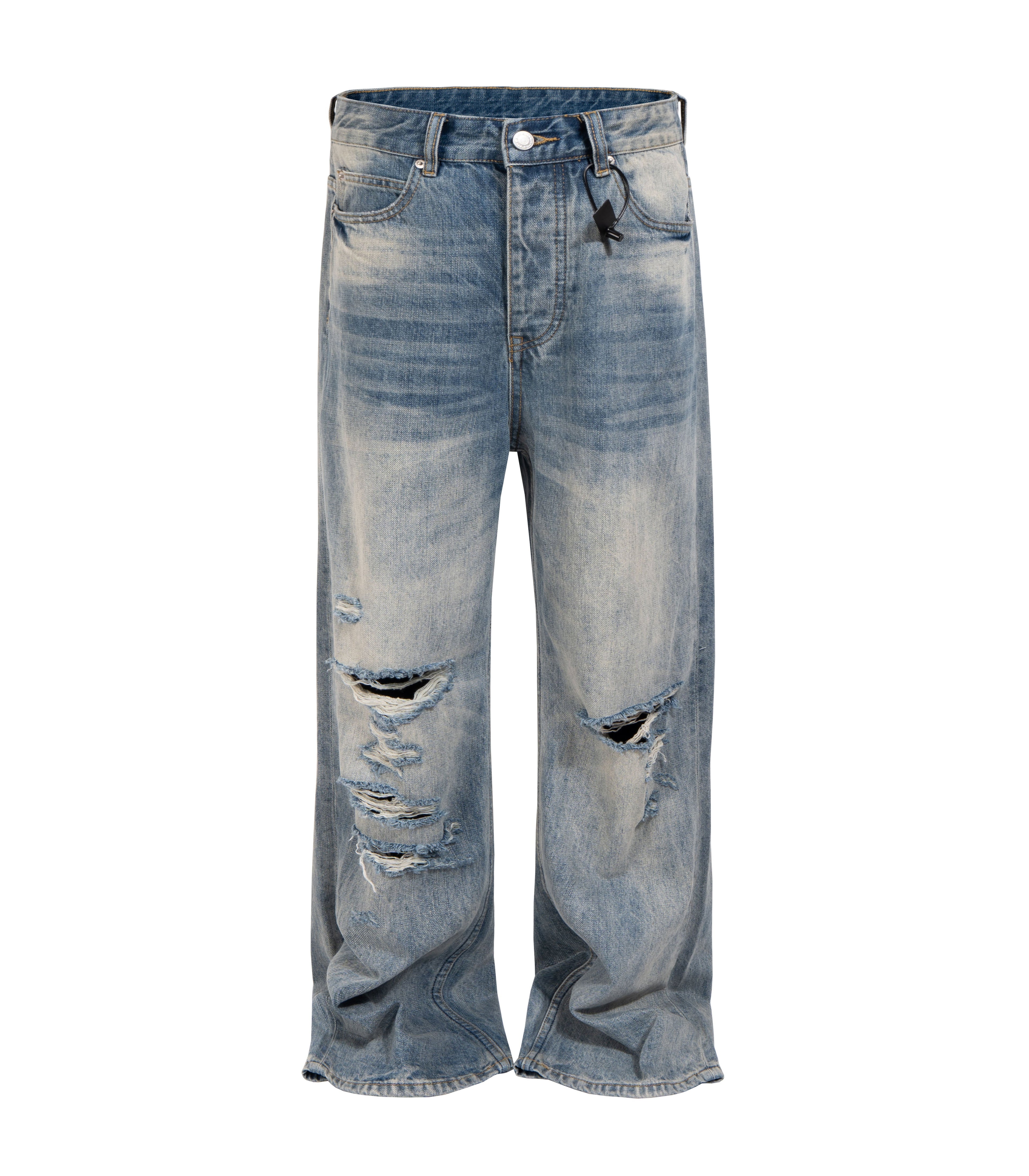 Light Wash Destroyed Denim