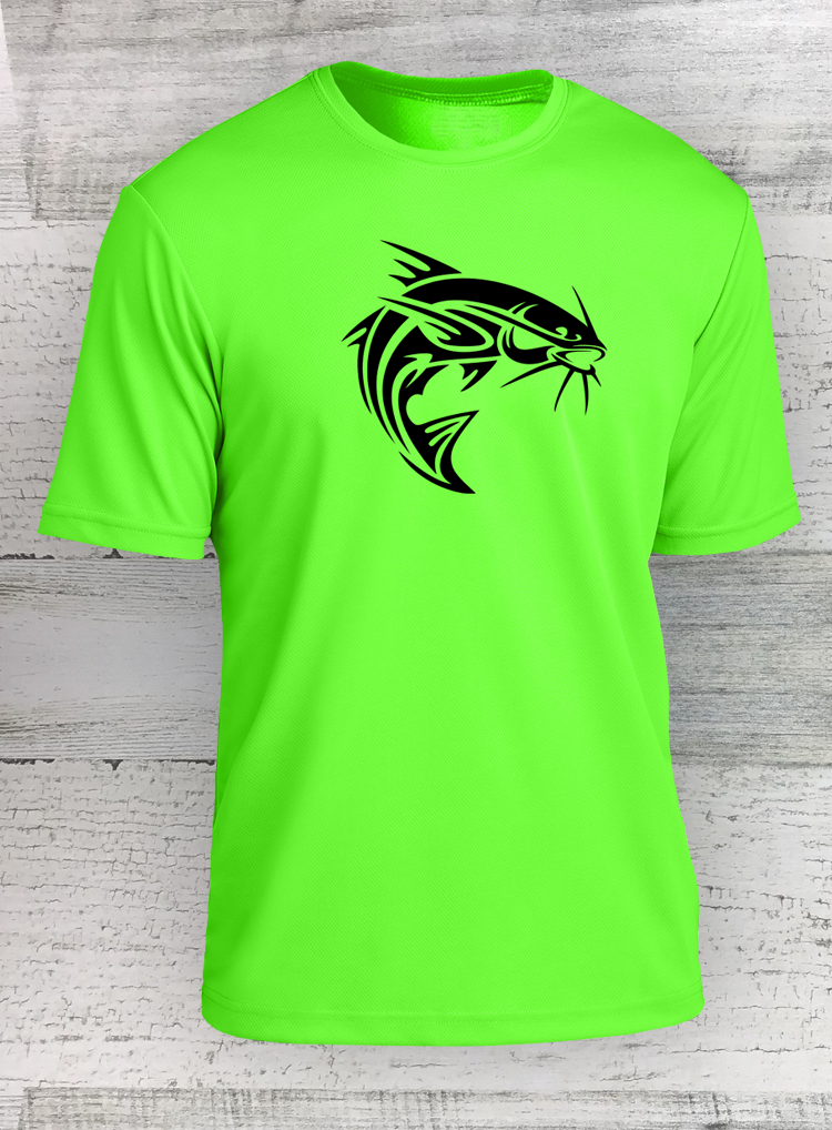 Pez HD Moderno Retro - Camiseta de Malla de Manga Corta Racer - Bagre Lucioperca Tipo de pez y Lubina