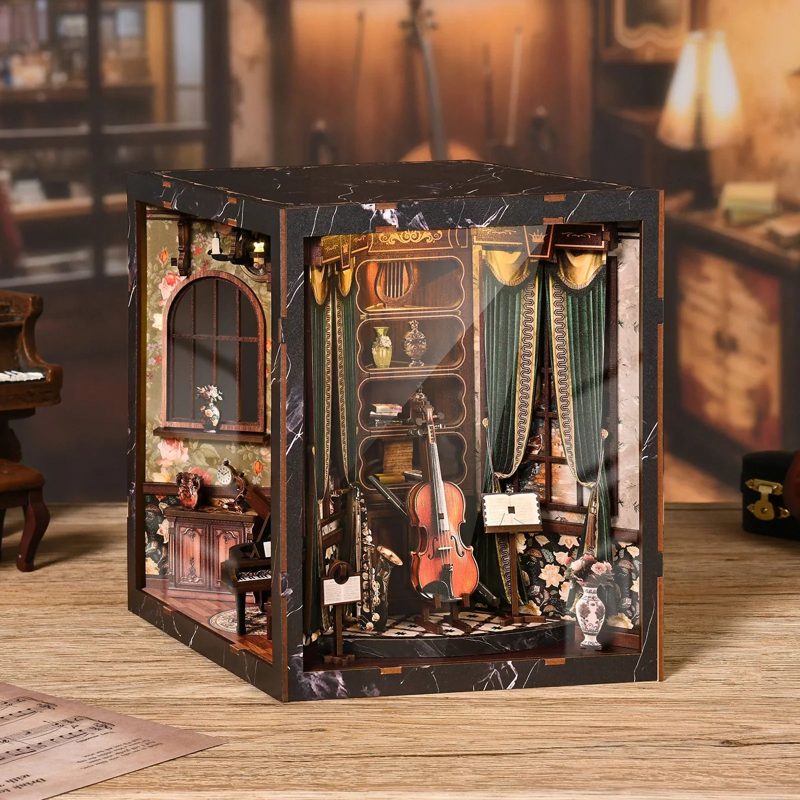 Product | European Melody Musical Instrument Box Diy Miniature House,