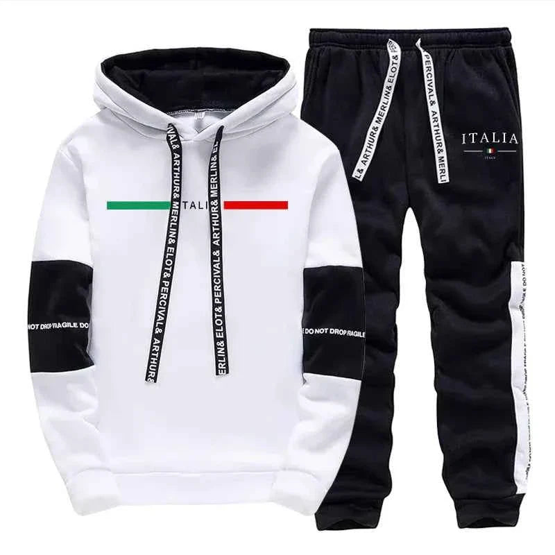 Men's Casual Print Tracksuit Hoodie