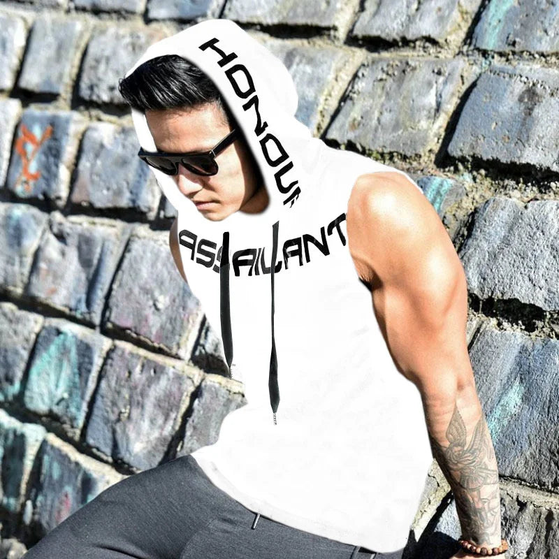 Sleeveless Hooded Muscle Top