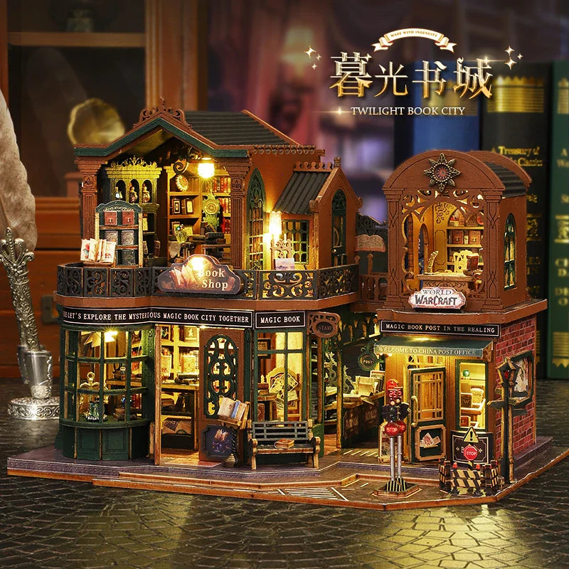 New DIY TWILIGHT BOOK CITY Miniature Kit - Handmade 3D Book Nook Model, Creative Christmas & Black Friday Gift Idea is a DIY book nook kit selected for bookshelf displays, craft projects, model building, reading nooks, book lover gifts, and miniature collectors. Details from the listing include Wood; 14+. A strong fit for book lovers, crafters, model builders, miniature collectors, and shoppers who enjoy shelf decor. Available color options help shoppers choose the right version from the listing variants.