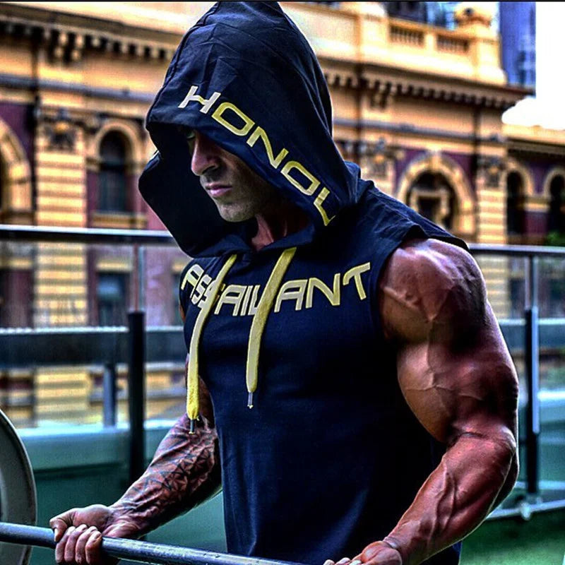 Sleeveless Hooded Muscle Top