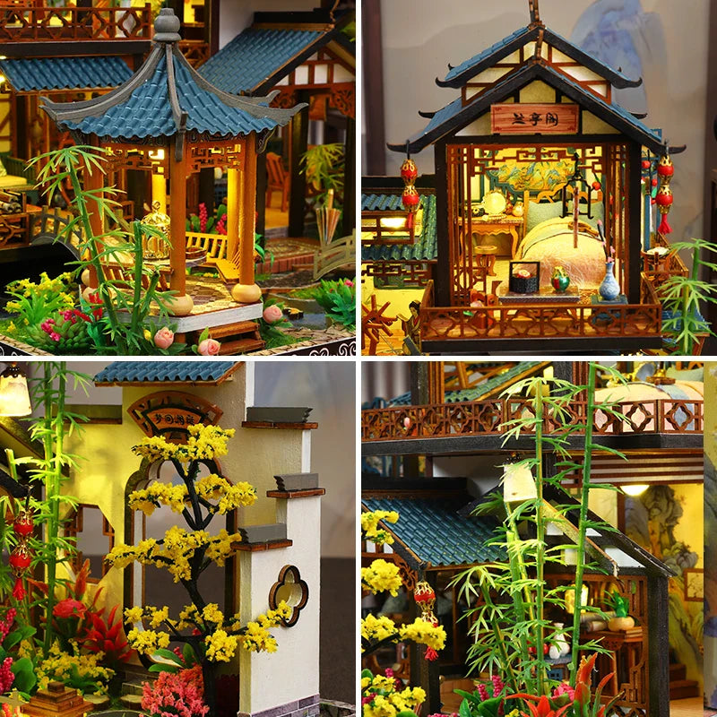 Product | Diy Elegant Orchid Pavilion Miniature Kit