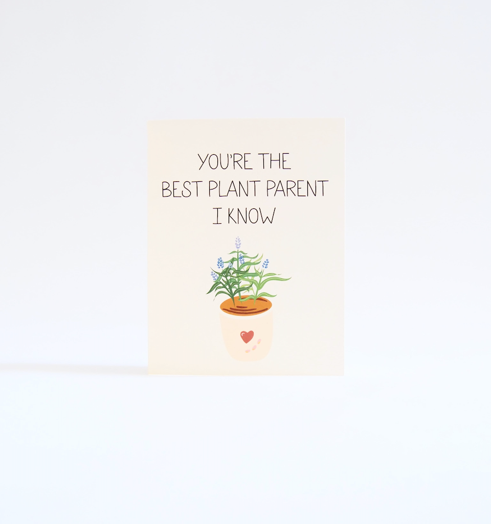 "Best Plant Parent" Lavender Plant Greeting Card + Matching Envelope (Occasion)