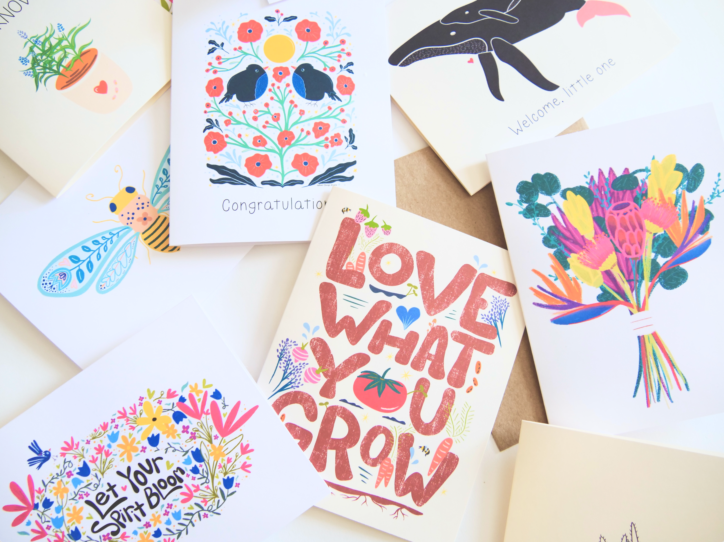 Tarjetas de felicitación para el Día de la Madre + sobres a juego - Surtidas (Ocasiones / Palabras de Amor)