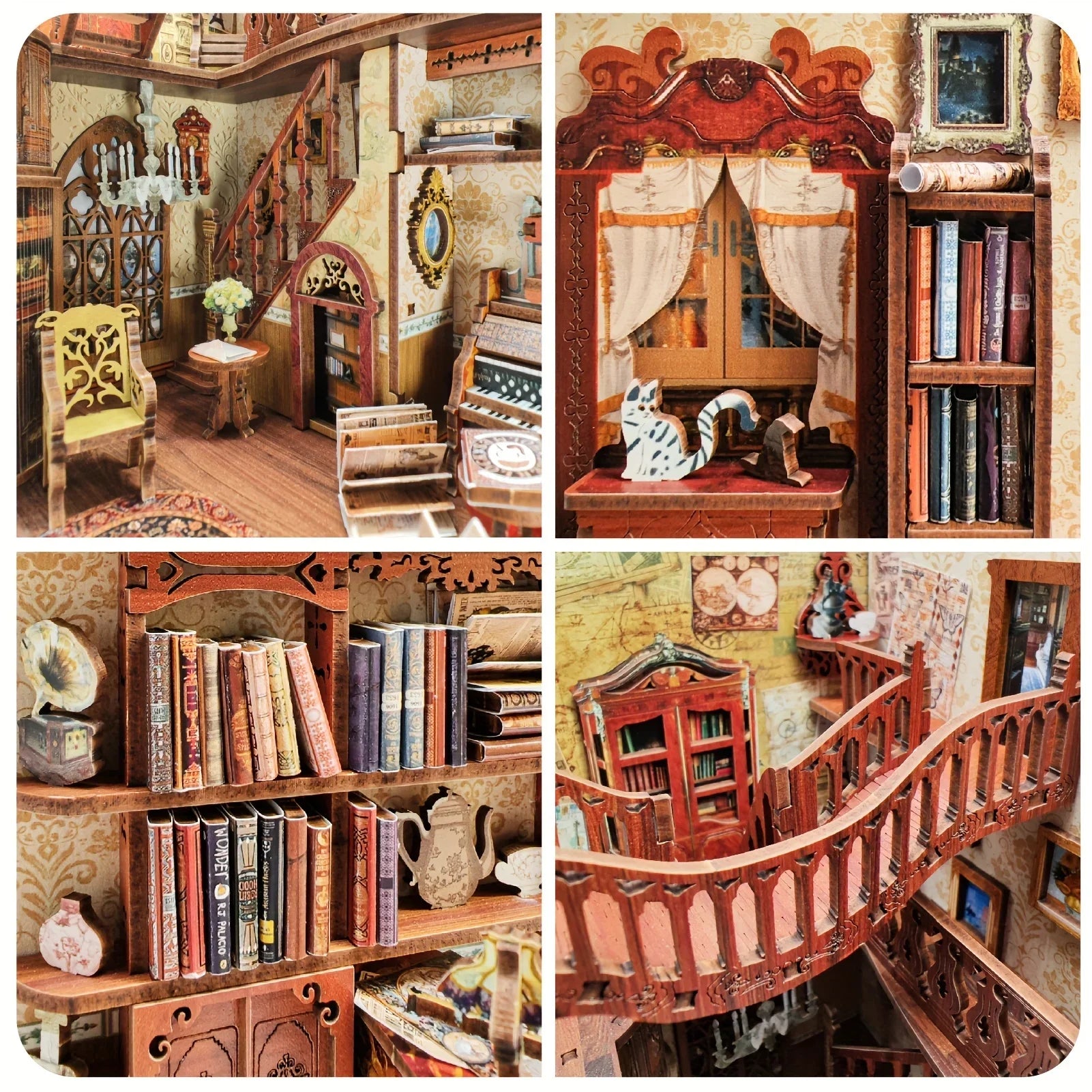 Bookshelf Decor | 1pc,diy Book Nook Kit,assembly Model Kit,bookshelf Decor,home Decor