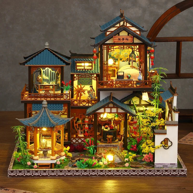 Product | Diy Elegant Orchid Pavilion Miniature Kit