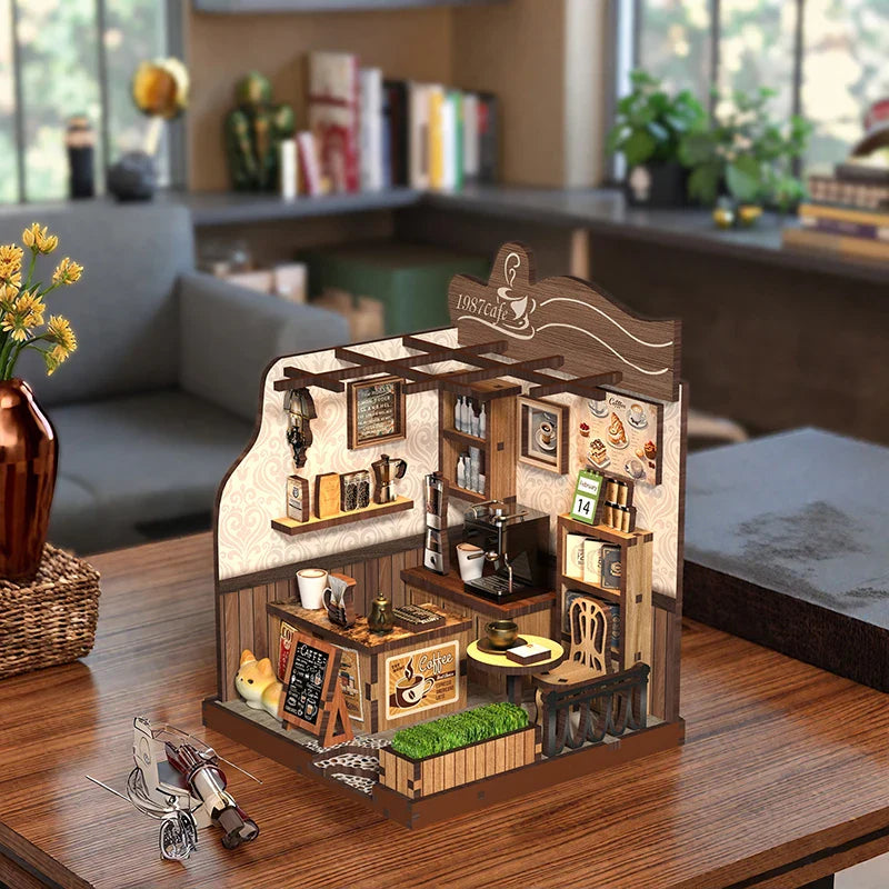 Product | Arrival Diy Miniature Cafe Wooden Creative 3d Bookend