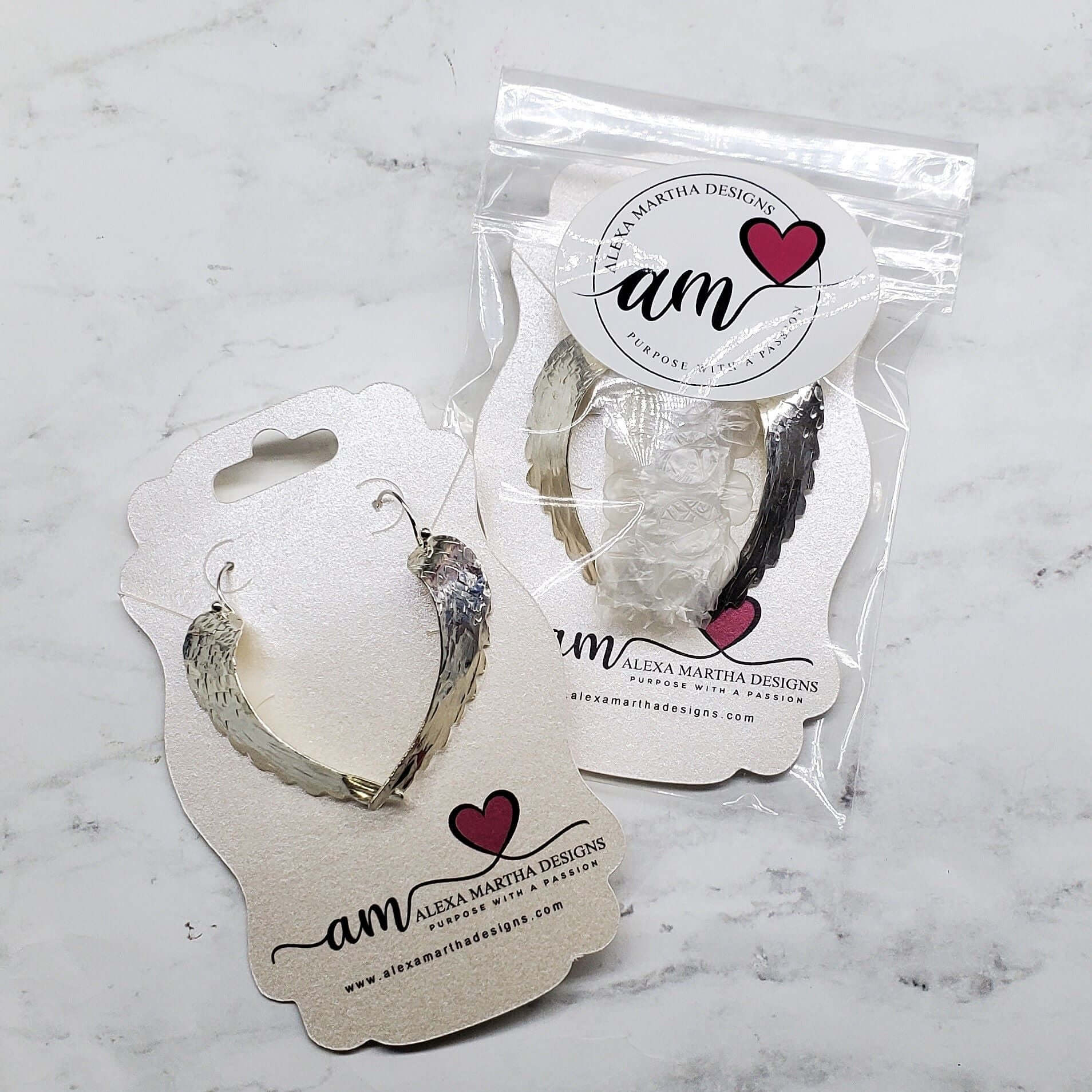 Earring | Silver Hammered Sculpted Angel Wing Earrings