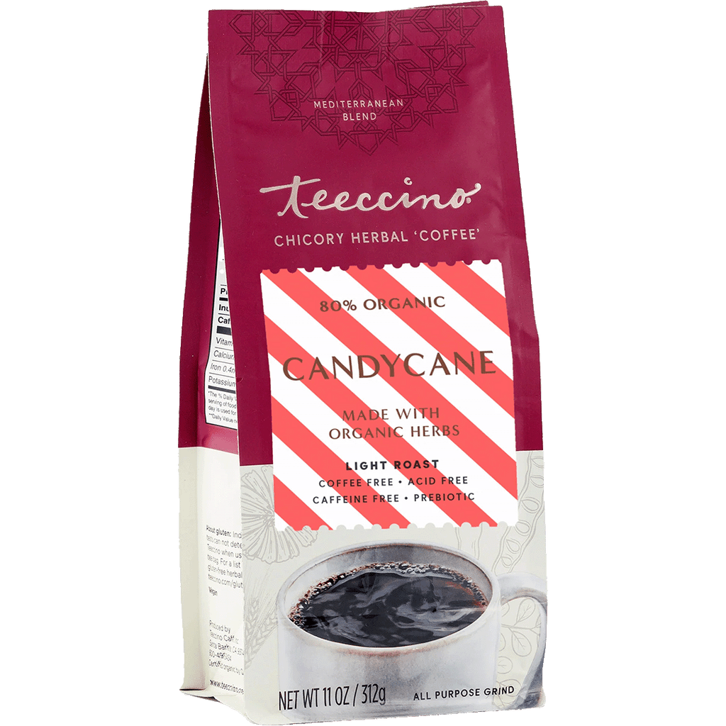 Candy Cane Chicory Herbal Coffee is a herbal coffee blend selected for customers who enjoy cozy drink rituals, coffee alternatives, tea-inspired gifts, and pantry-friendly beverage options. It is product-focused for flavor, format, serving use, and available listing variants.