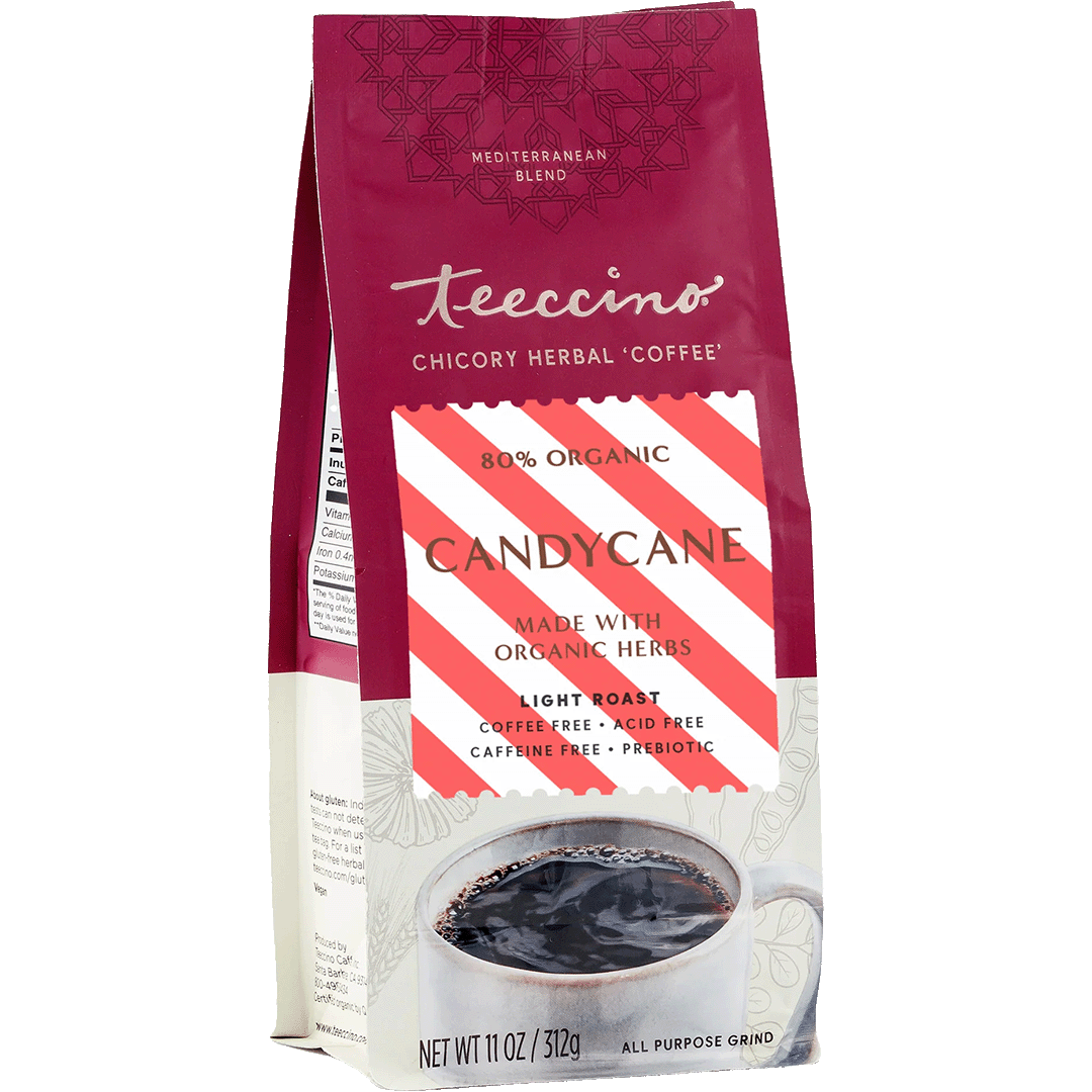 Candy Cane Chicory Herbal Coffee is a herbal coffee blend selected for customers who enjoy cozy drink rituals, coffee alternatives, tea-inspired gifts, and pantry-friendly beverage options. It is product-focused for flavor, format, serving use, and available listing variants.